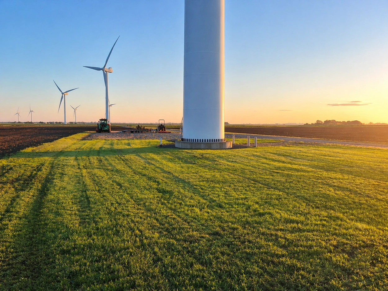 Grass Cutting Around Wind Farm