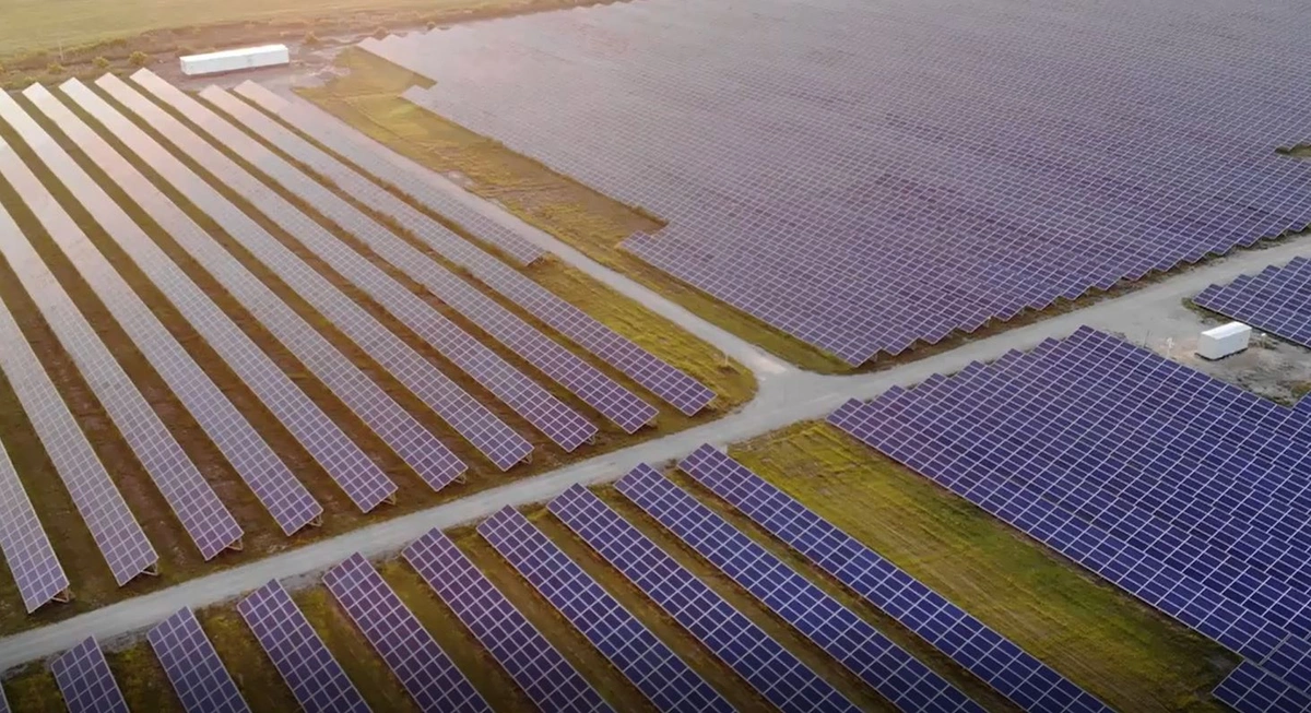 Solar Farm Ariel View Background